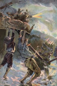 Robinson Crusoe: Jag arbetar vid pumpen (färg litho) av Joseph (after) Finnemore