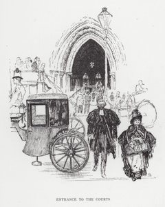 Ingång till domstolarna (litho) av Joseph (after) Pennell