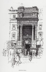 Exeter Hall (litho) av Joseph (after) Pennell