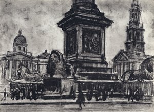 Lions, Trafalgar Square (litho)