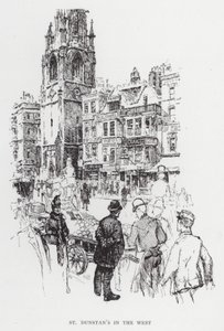 St Dunstans i väst (litho) av Joseph (after) Pennell