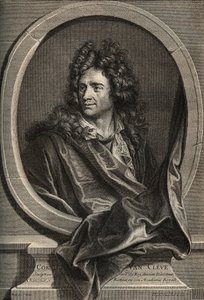 Porträtt av Corneille Van Cleve fransk skulptör (1645-1732) gravyr av Poilly efter målningen av Joseph Vivien av Joseph (after) Vivien