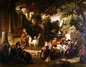 Fete Champetre (olja på duk) av Joseph Anne Leroy
