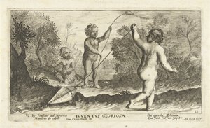 Barn som flyger drakar Iuventus gloriosa (titel på objekt) av Joseph Antoine Cochet