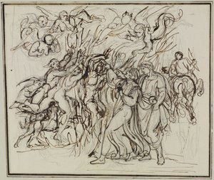 Dante och Vergilius i självmördarnas skog (Dantes Inferno, sång 13, V 31)