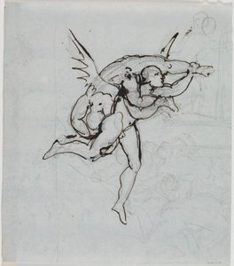 Studie av rådsherren från Lucca, Dantes Inferno, sång 21, vers 34 av Joseph Anton Koch