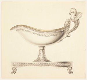 Teckning, upphöjning av en såsbåt, 1790-1825