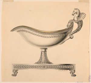 Teckning, upphöjning av en såsbåt, 1790-1825