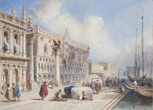 Venedig, inklistrad i Thomas Moodys Journal of a tour through Schweiz and Italy, 1822 (wc på papper)