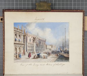 Venedig, inklistrad i Thomas Moodys Journal of a tour through Schweiz and Italy, 1822 (wc på papper)