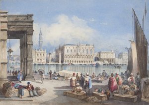 "Venedig", inklistrad på titelsidan av Thomas Moodys Journal of a tour through Schweiz and Italy, 1822