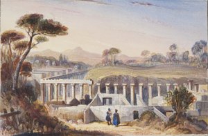 Akvarell inklistrad i Thomas Moodys Journal of a tour through Schweiz and Italy, 1822 (wc på papper)