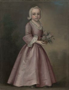Liten flicka som håller blommor (tillskriven Joseph Badger)
