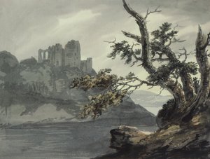 Förstört slott nära en flod av Joseph Barber