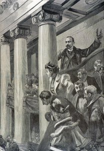 Anarkisten Auguste Vaillant kastar sin bomb