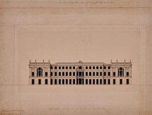 East Front of Langley Hall i Kent av Joseph Bonomi