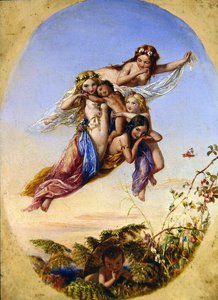 The Changeling "en härlig pojke stulen från en indisk kung" (olja på panel) av Joseph Bouvier