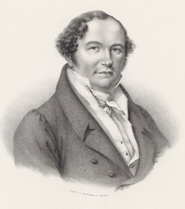 Porträtt av kompositören Conradin Kreutzer 1780-1849. av Joseph Brodtmann