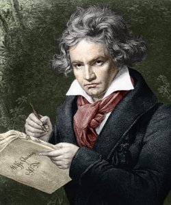 Ludwig van Beethoven (1770-1827), komponerande la Missa solemnis, efter Karl Joseph Stieler (1781-1858) av Joseph Carl (after) Stieler