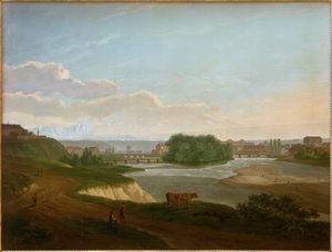 Utsikt över München med Isar av Joseph Carl Cogels
