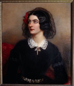 Porträtt av Lola Montes eller Montez (olja på duk) av Joseph Carl Stieler