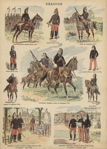 Den franska arméns dragoner (färg litho)
