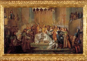 Dop av delfinen louis son till louis XIV (24 mars av Joseph Christophe