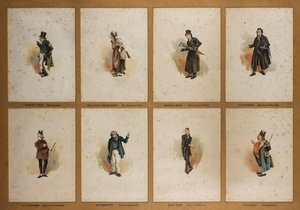 Åtta Dickensianska karaktärer (litografi)