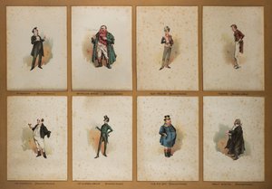 Åtta Dickensianska karaktärer (litografi)