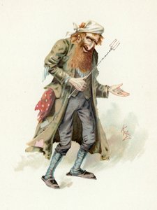 Fagin, illustration från "Character Sketches from Charles Dickens", ca 1890 av Joseph Clayton Clarke
