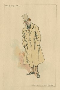 Gruff und Tackleton - The Cricket on the Hearth, ca 1920-talet (penna och bläck med wc på papper) av Joseph Clayton Clarke