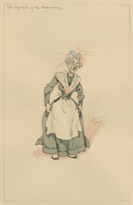 Herrgårdens värdinna, ca 1920-talet (penna och bläck med wc på papper) av Joseph Clayton Clarke