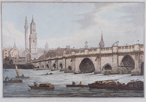 London Bridge gamla, London, 1790