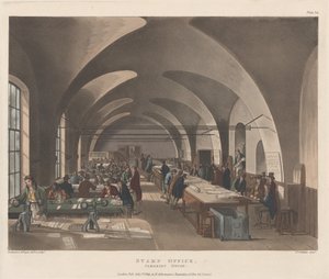 Frimärkskontoret, Somerset House, 1 juli 1809., 1 juli 1809. av Joseph Constantine Stadler