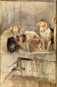 Foxhounds - Jingling Gate av Joseph Crawhall