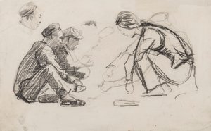 Sittande figurer av Joseph Crawhall