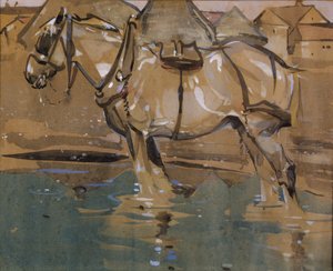 The Drinking Pool (wc & gouache på papper) av Joseph Crawhall