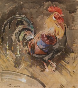 The Minorca Cock (gouache på linne) av Joseph Crawhall
