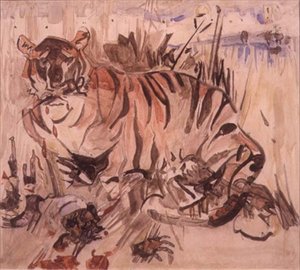 Tiger (akvarell på papper)