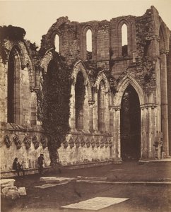 Fountains Abbey. Körens interiör, 1850-tal.