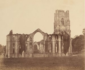 Fountains Abbey. De nio alters kapell, exteriör, 1850-talet. av Joseph Cundall