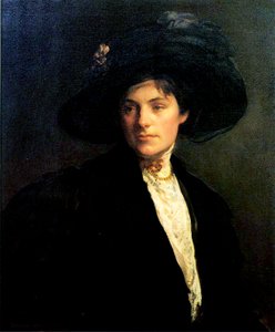 Kvinna med svart hatt, 1910