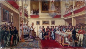 Kung Leopold I:s giftermål med prinsessan av Orleans, mellan 1833 och 1837 (olja) av Joseph Desire Court
