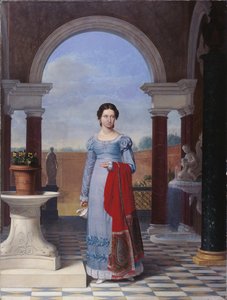 Porträtt av fru Colette Versavel, hustru till läkaren Isaac Joseph De Meyer av Joseph Ducq