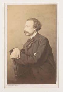 Portret van de schilder Eugène François de Block, halvfigur Antwerpenskolan. Porträtt biografier visitkort. Collection Dupont (serietitel)
