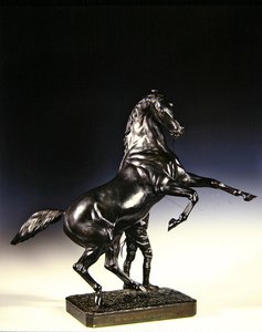 The Rearing Thoroughbred and Groom (brons)