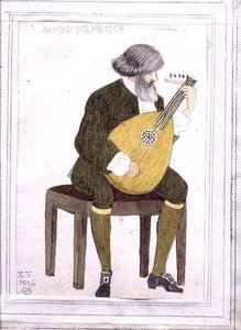 Porträtt av Arnold Dolmetsch av Joseph Edward Southall