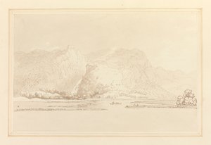 Lodore Cottage stenar och faller av Joseph Farington