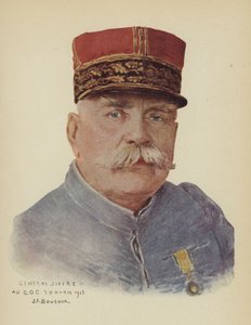 Joseph Joffre, fransk general (färg litho) av Joseph Felix Boucher