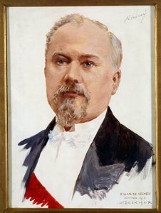Porträtt av Raymond Poincare (1860-1934) republikens president. Målning av Joseph-Felix Bouchor (1853-1937) 1900-talets sön. 0,33x0,24 m OBS! Användning av detta arbete kan vara föremål för en begäran om tillstånd från tredje part eller ytterligare avgifte